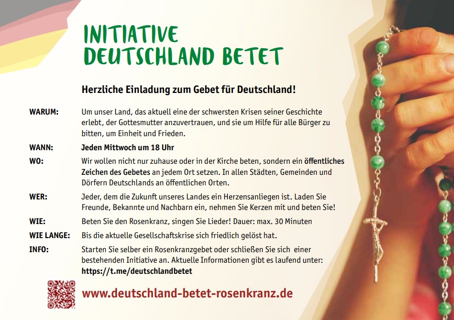 Flyer Deutschland betet Rosenkranz