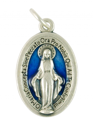 Wundertätige Medaille der Immaculata, blau hinterlegt, 2 cm