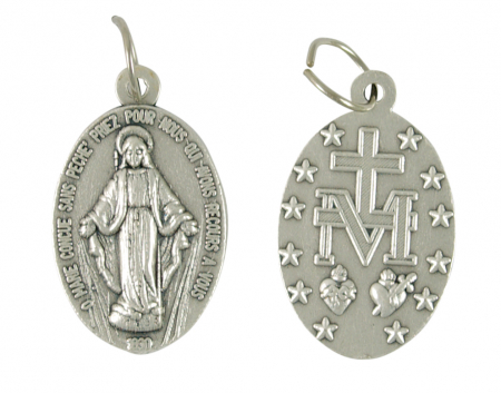 geweihte Wundertätige Medaille der Immaculata neusilber oxydiert 2 cm 