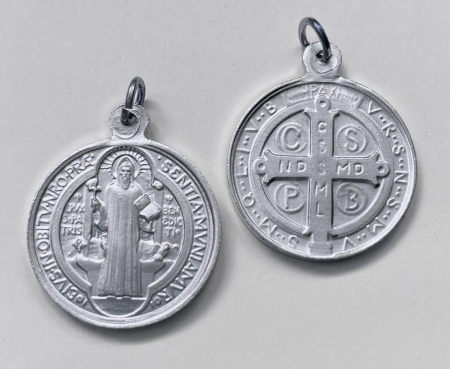 Geweihte Benediktus-Medaille Aluminium - 16 mm