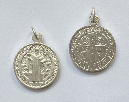 Benediktus-Medaille Neusilber - 16 mm