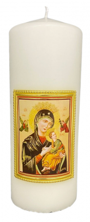 Kerze Mutter Gottes mit Kind Rosenzweig ca Wachskerze PK 25016 18 cm hoch 