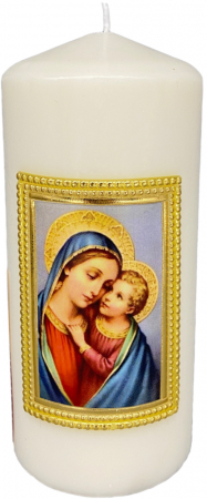 geweihte Mariä-Lichtmess Kerze 2022, Größe 6,5 x 15 cm