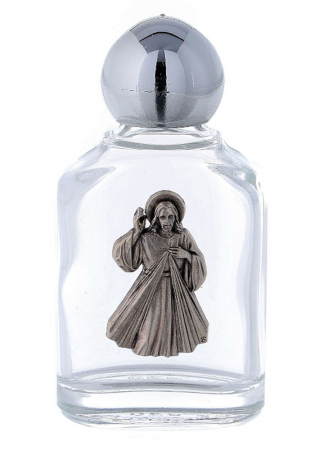 Weihwasserfläschchen Barmherziger Jesus aus Glas, Größe 6,5 cm, 10 ml